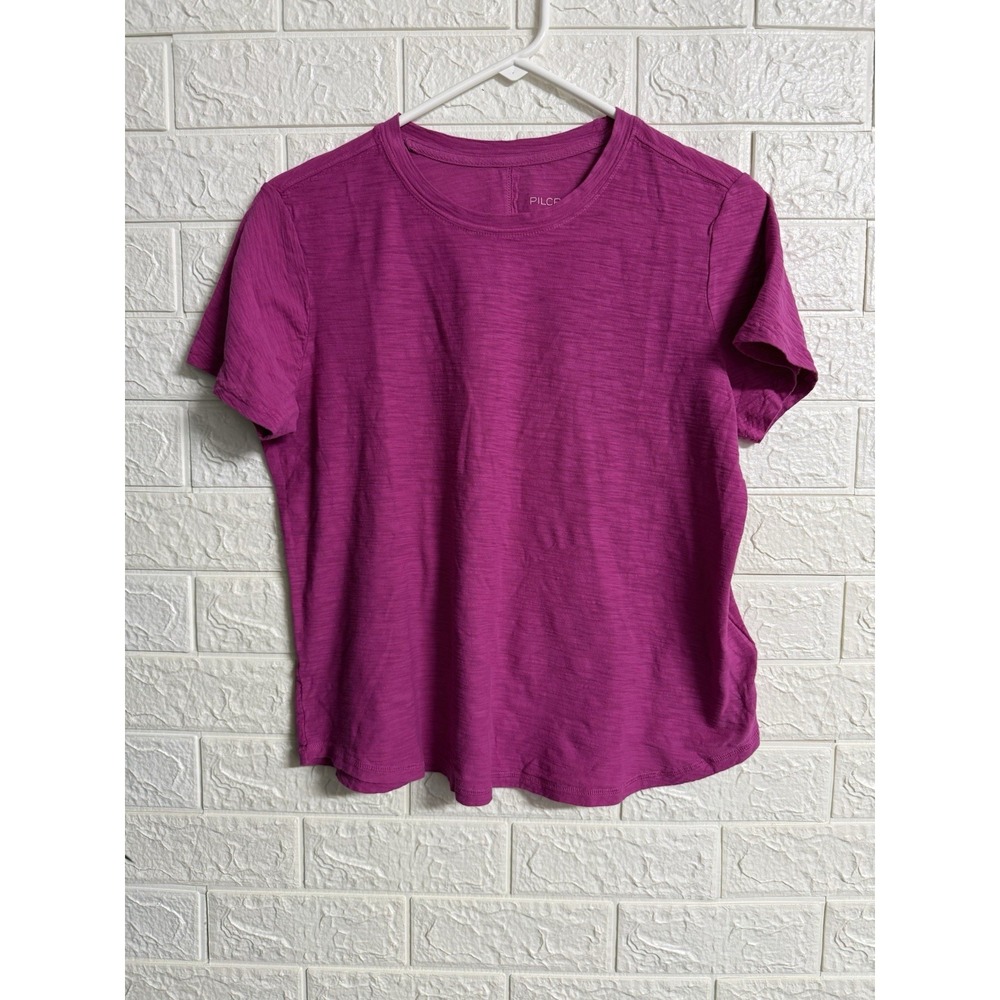 Pilcro T-Shirt Vivid Raspberry Pink Slub Cotton Tee Women Medium B-333-26